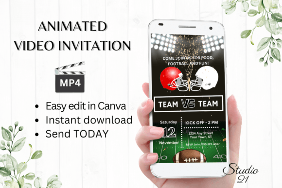 Animated Football Game Invitation: Instant Digital Fun