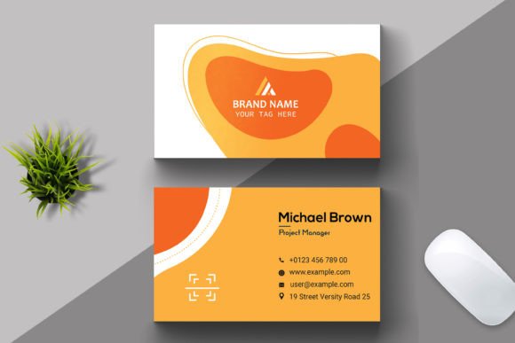 Business Card Layout with Geometric: Modern Branding