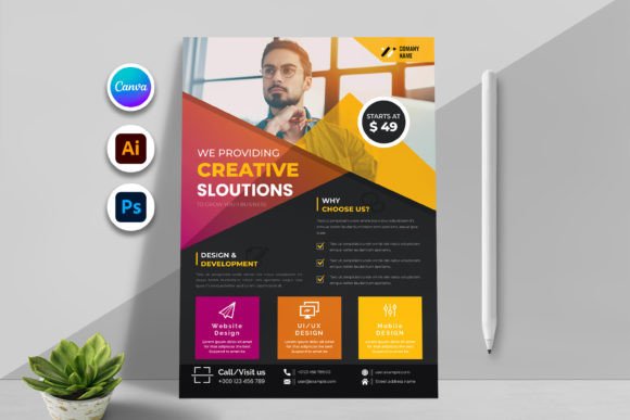 Corporate Flyer Layout with Graphic: Your Design Shortcut