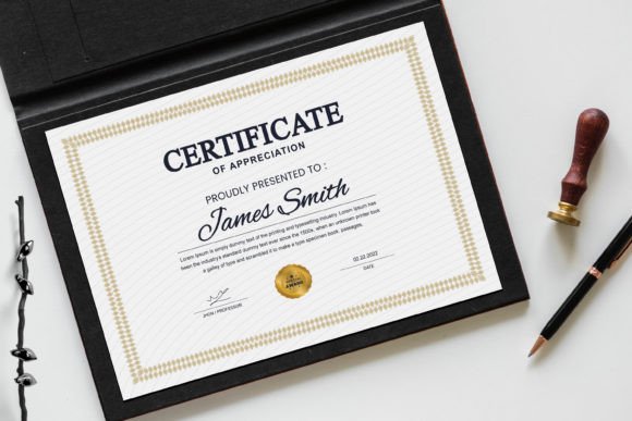Editable Vintage Certificate Layout: A Timeless Design Asset