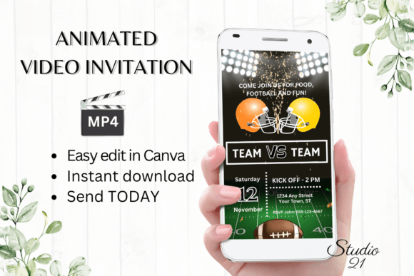 Electronic Football Game Invitation: Score a Touchdown with Your Event