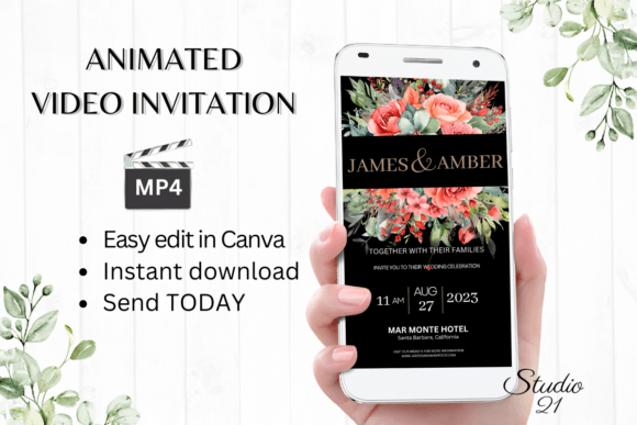 Elevate Your Celebration with Floral Wedding Invitation W8137