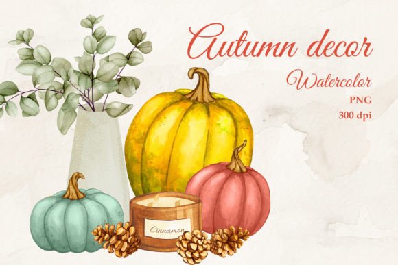 Embrace the Season: Watercolor Autumn Decor for Digital Projects