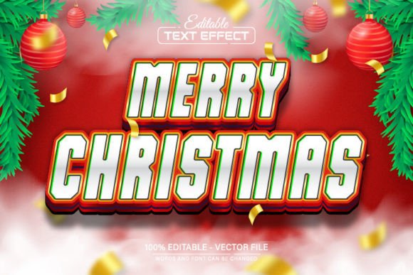Merry Christmas 3d Text Effect Editable: Instant Holiday Polish