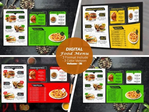 Modernize Your Menu: Exploring Digital Food Menu Design Template V-35
