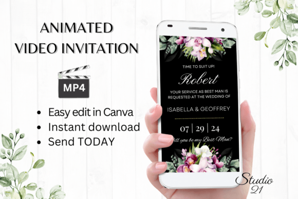 Orchids Best Man Proposal W3459BM: A Fresh Take on Display Typography