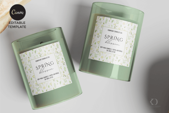 Spring Blossom Candle Label: Elevate Your Packaging