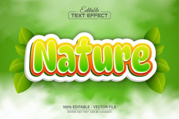 Unlock Creative Depth with Nature Cartoon 3D Text Effect Editable