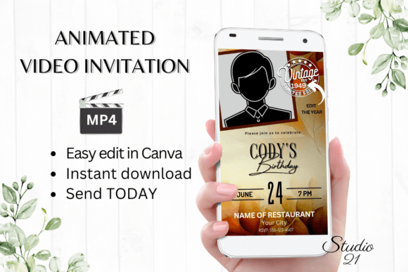 Vintage Birthday Invitation: Digital Templates for Instant Celebration
